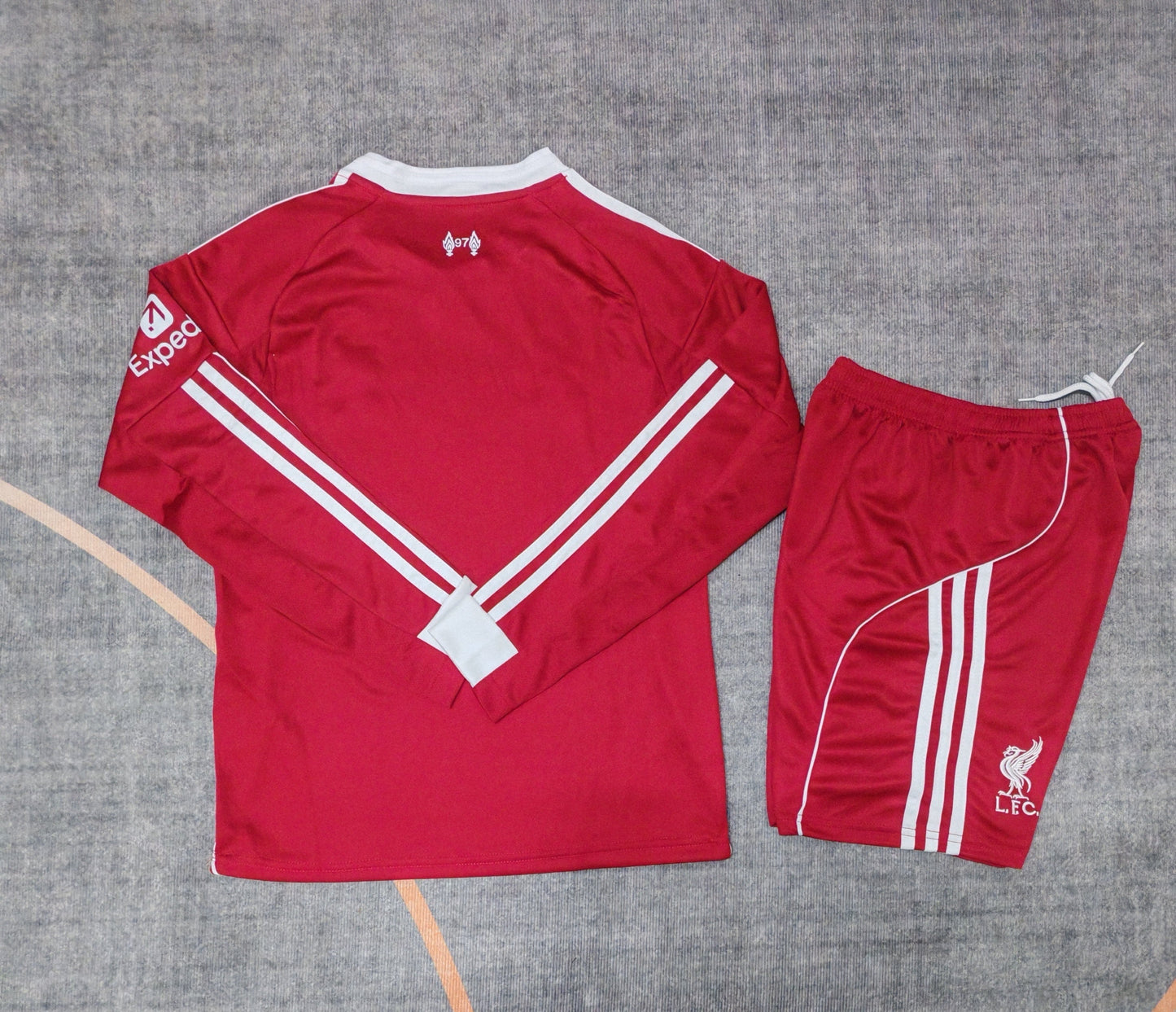 Kit Infantil Liverpool Home Manga Longa 24/25  - Vermelho