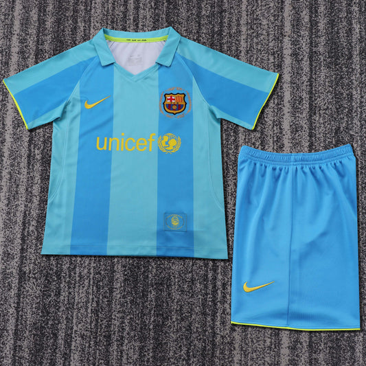 Kit Infantil Barcelona Away Retrô 06/07 - Azul