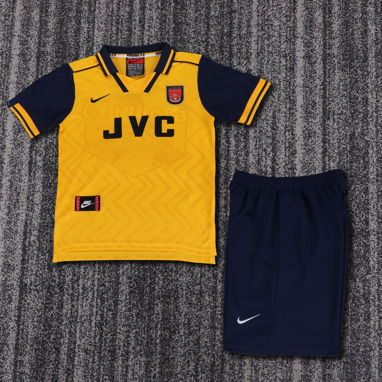 Kit Infantil Arsenal Away Retrô 96/97 - Amarelo