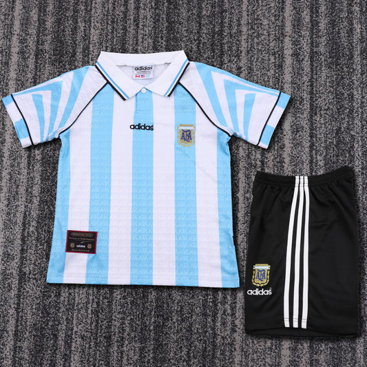 Kit Infantil Argentina Retro 96/97 - Branco e Azul