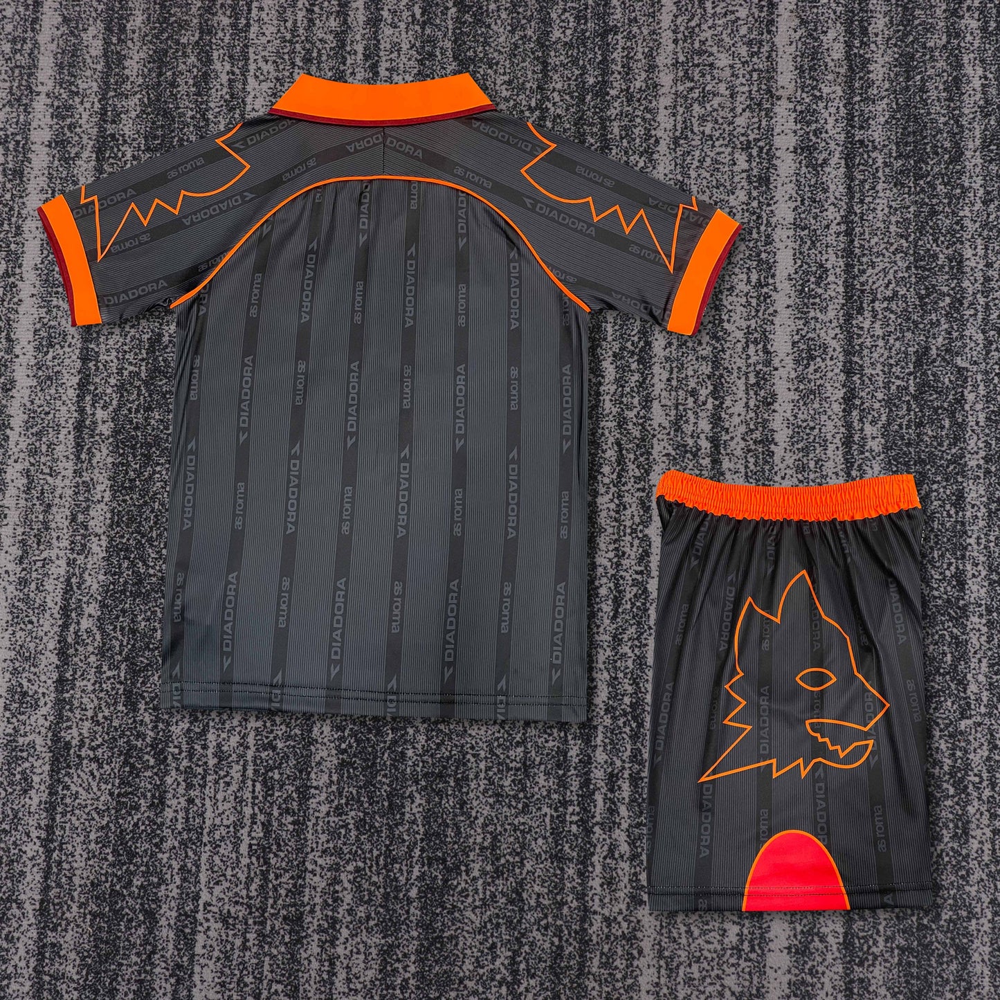 Kit Infantil Roma Away Retrô 99/00 Diadora - Preto