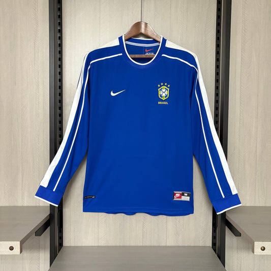 Brasil Away Retrô 2002 Manga Longa Nike - Azul