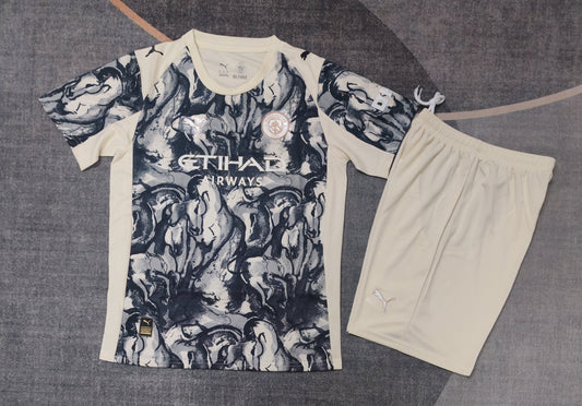 Kit Infantil Manchester City Ediçao Especial 25/26  - Cinza