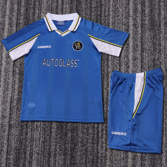 Kit Infantil Chelsea Home Retrô 97/98 - Azul