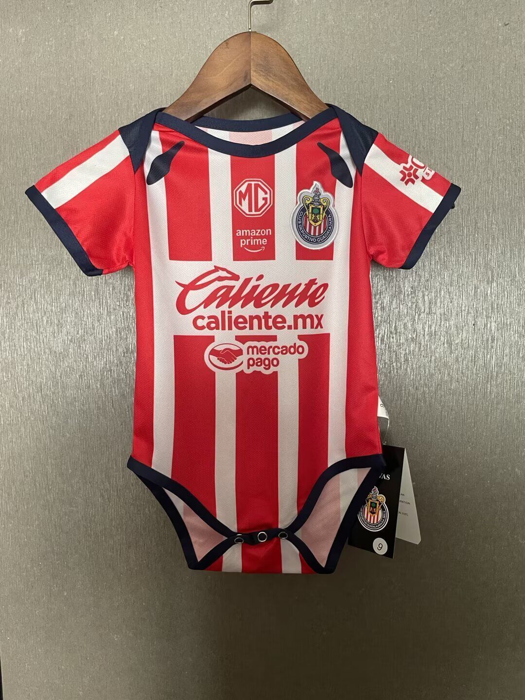 Body Bebê Infantil Chivas Guadalajara Home 25/26 - Branco e Vermelho