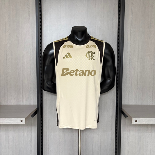 Flamengo Treino Regata 26/27 Com Patrocinios Adidas  - Bege