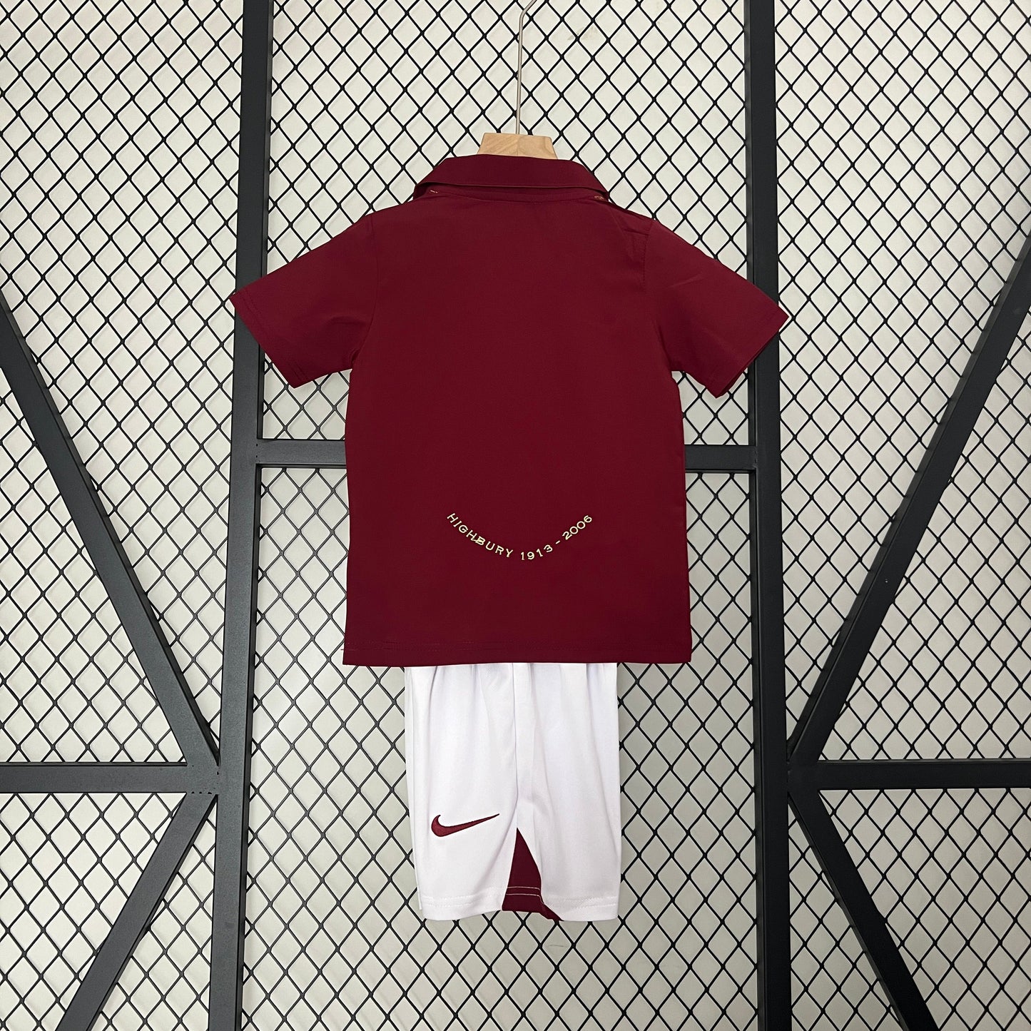 Kit Infantil Arsenal Away Retrô 02/03 - Vermelho Vinho