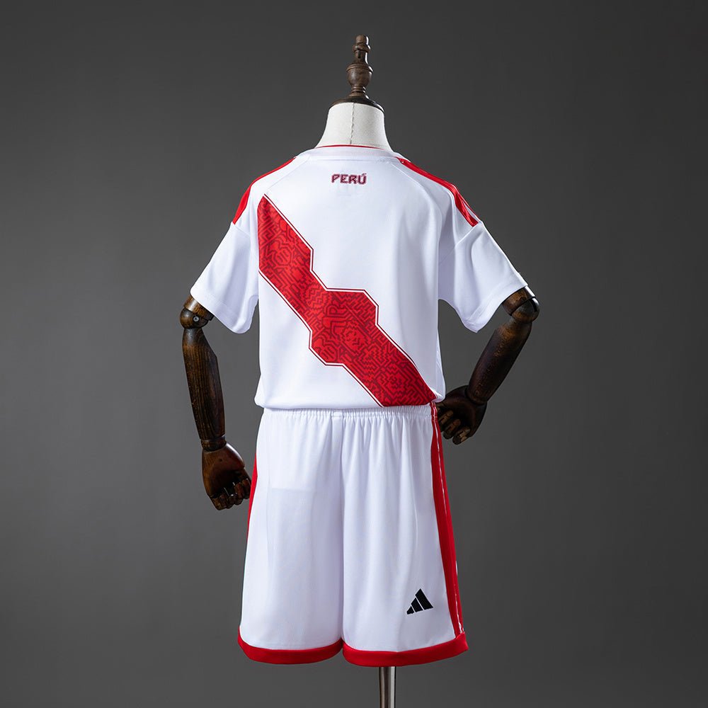 Kit Infantil Peru Home 26/27 - Branco e Vermelho
