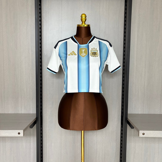 Argentina Home Cropped 26/27 Feminino Torcedor Adidas - Branca e Azul