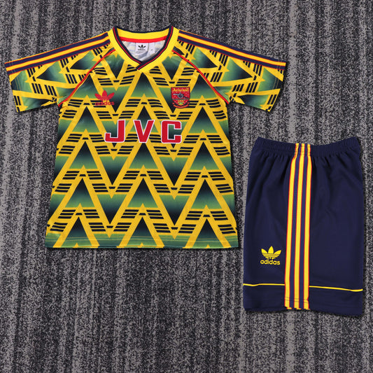 Kit Infantil Arsenal Away Retrô 91/92 - Amarela