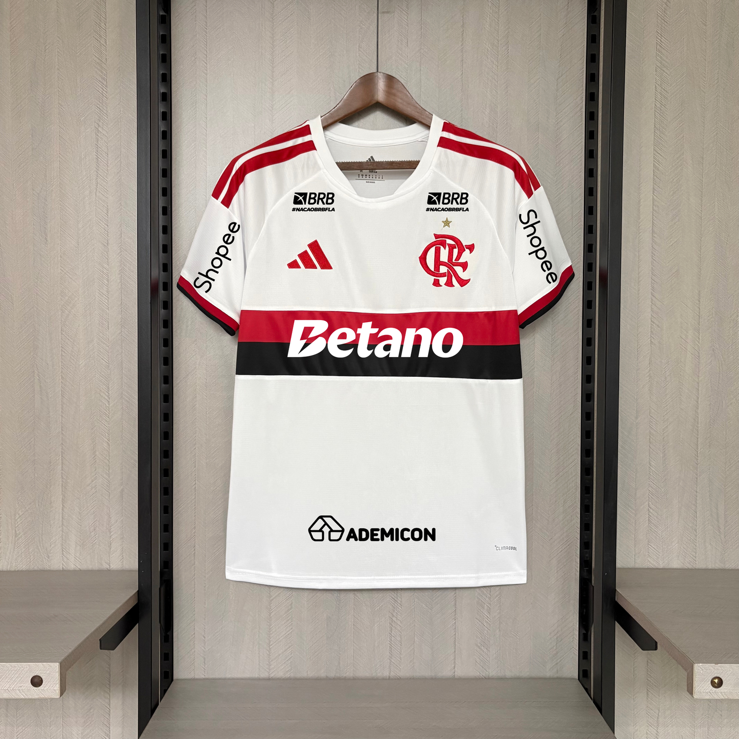 Flamengo Away 26/27 Torcedor Com Patrocínios Adidas Masculino - Branco