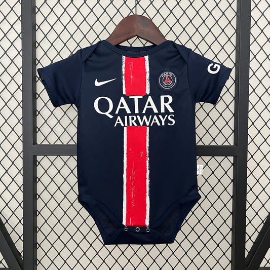 Body Bebê Infantil PSG Home 24/25 Unissex - Azul e Vermelho