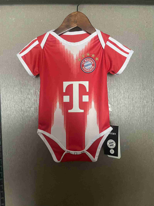 Body Bebê Infantil Bayern De Munique Home 25/26 - Branco e Vermelho
