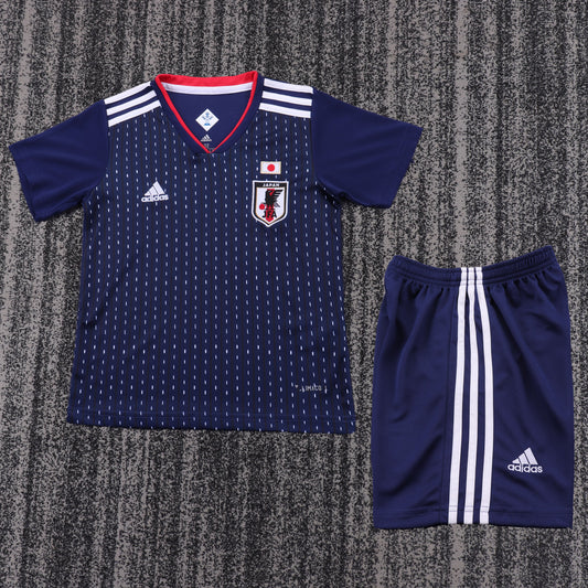 Kit Infantil Japão Home Retro 2018 Adidas  - Azul