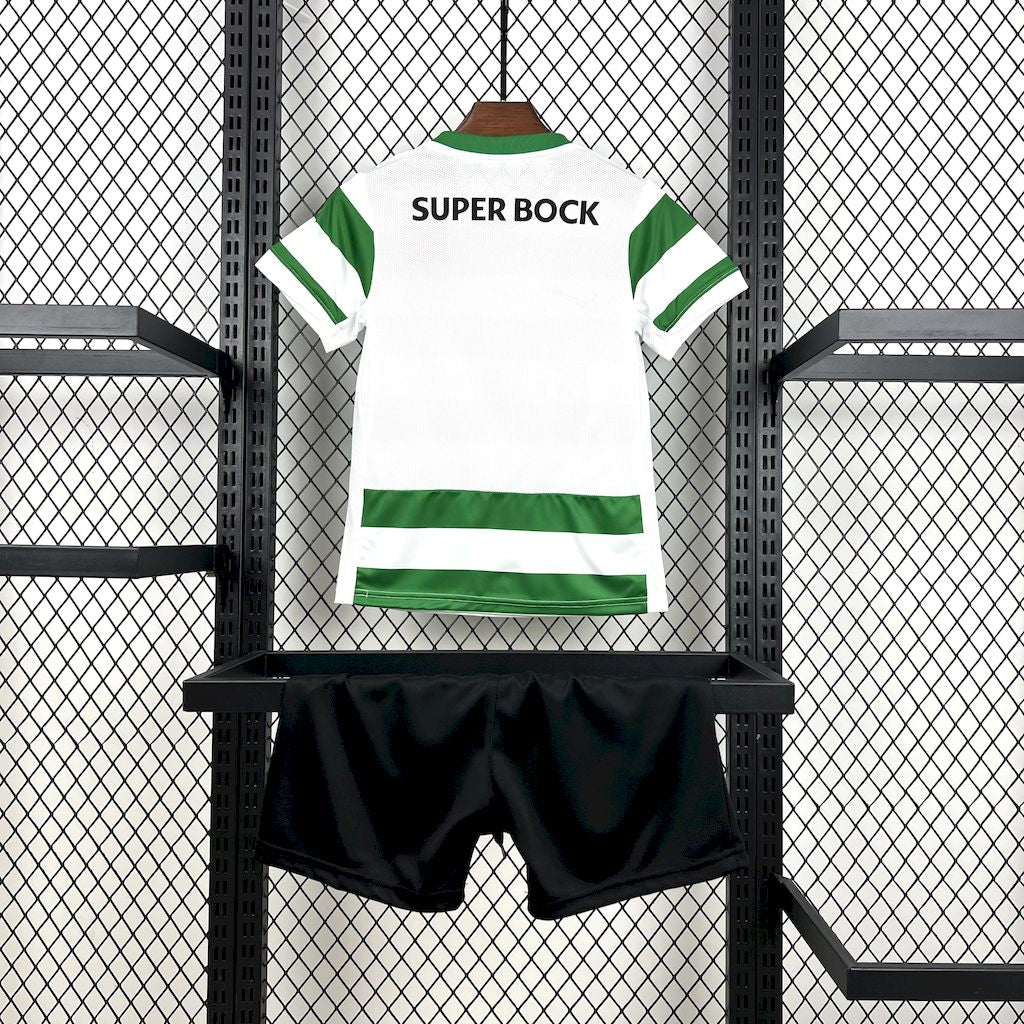 Kit Infantil Sporting Home 25/26 - Verde e Branco