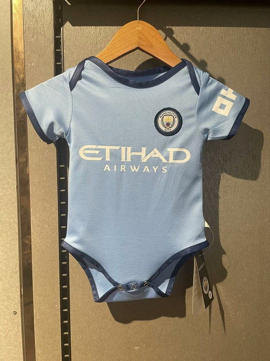 Body Bebê Infantil Manchester City Home 24/25  - Azul Claro