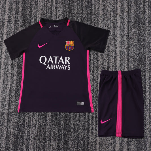 Kit Infantil Barcelona Away Retrô 15/16 - Roxo