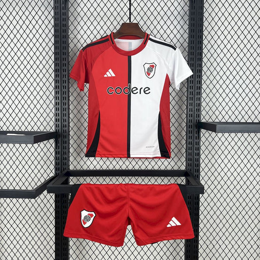 Kit Infantil River Plate Third 25/26 - Vermelho e Branco