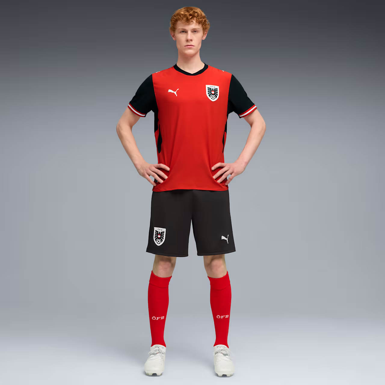 Áustria Home 26/27 Masculino Jogador Puma - Vermelho