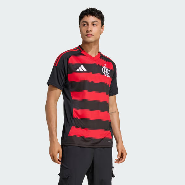 Flamengo Home 25/26 Jogador Adidas Masculina - Vermelho e Preto