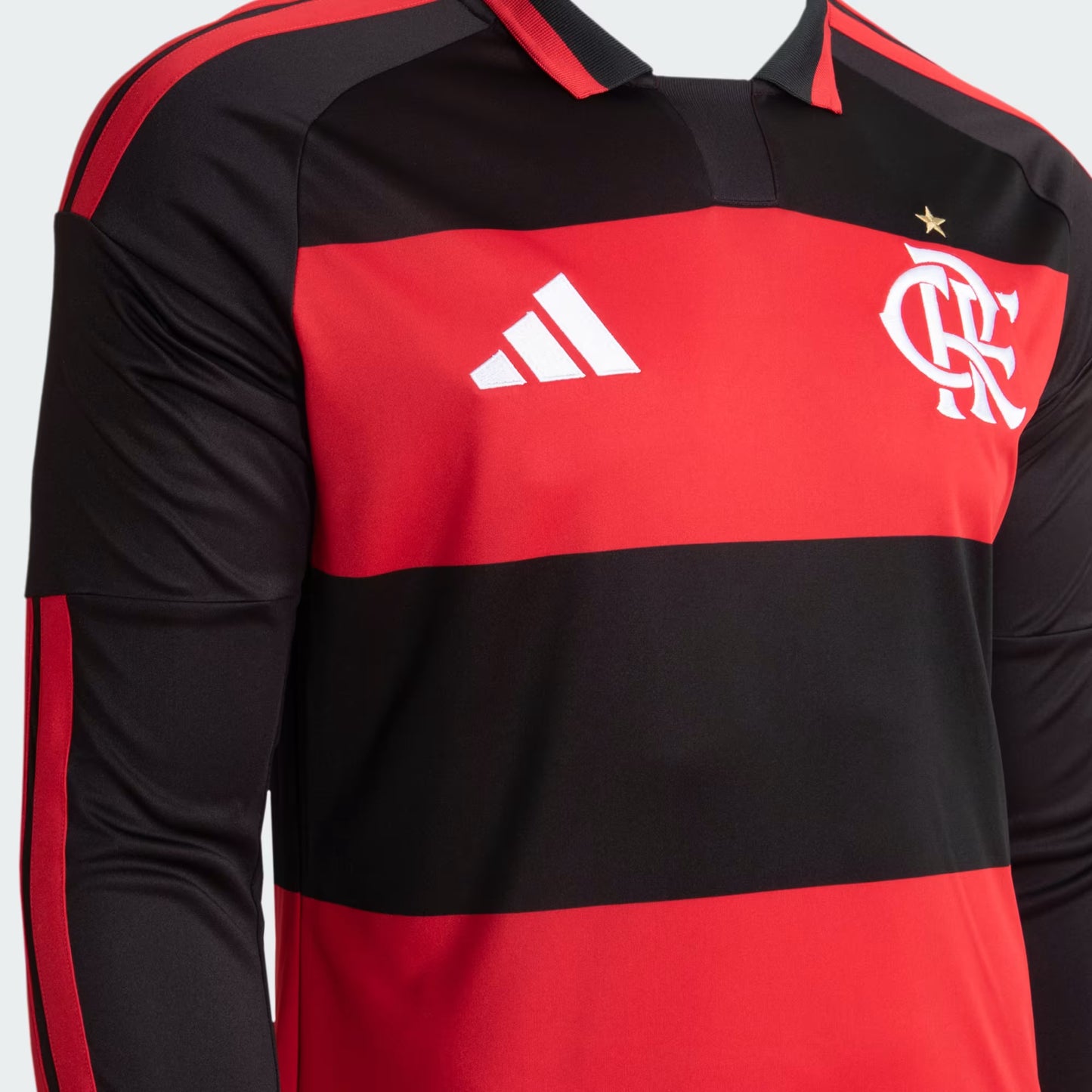 Flamengo Home 26/27 Manga Longa Adidas Masculino - Vermelho e Preto