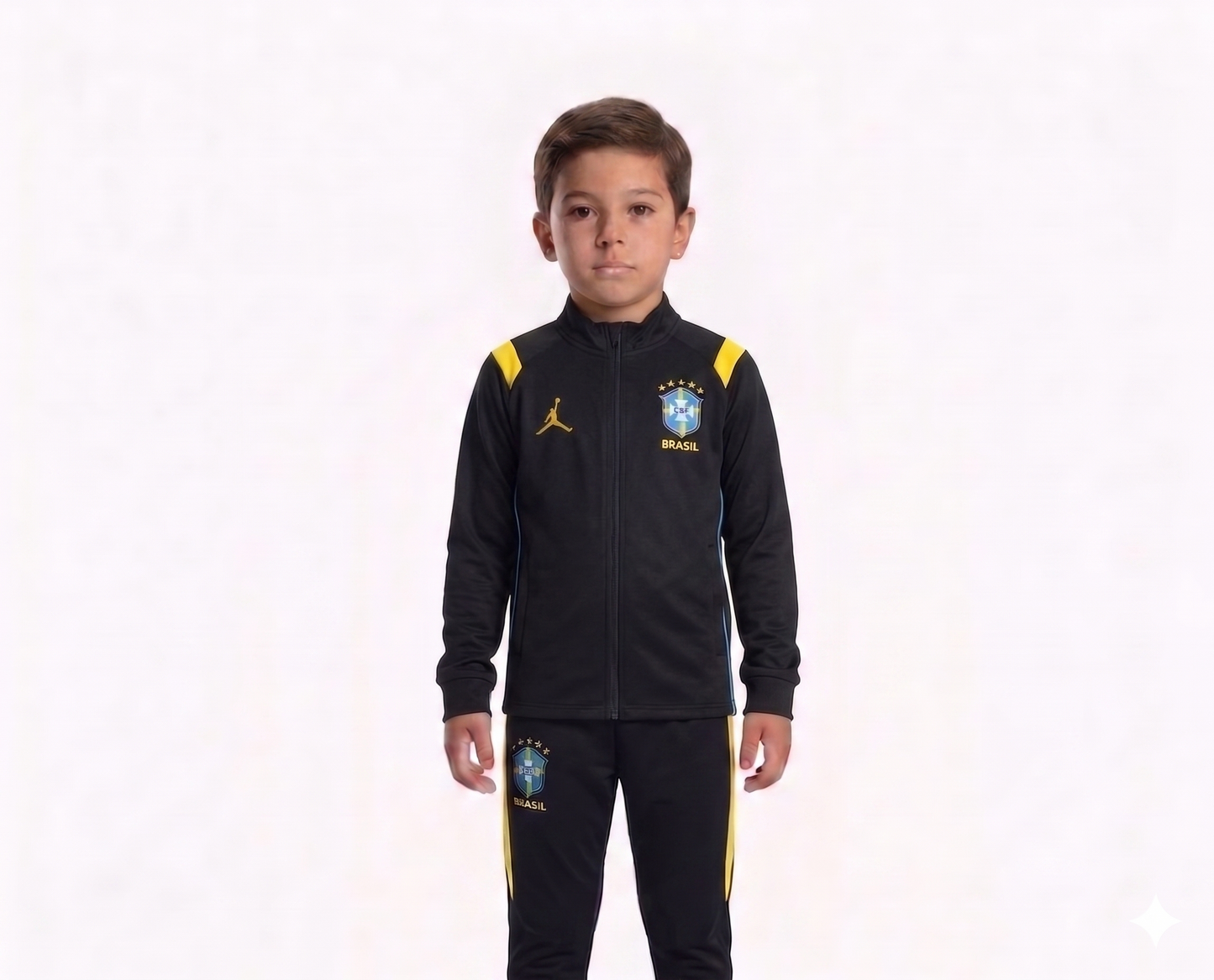 Kit Treino Agasalho + Calça Brasil - Preto
