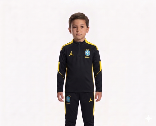 Kit Treino Agasalho + Calça Brasil - Preto