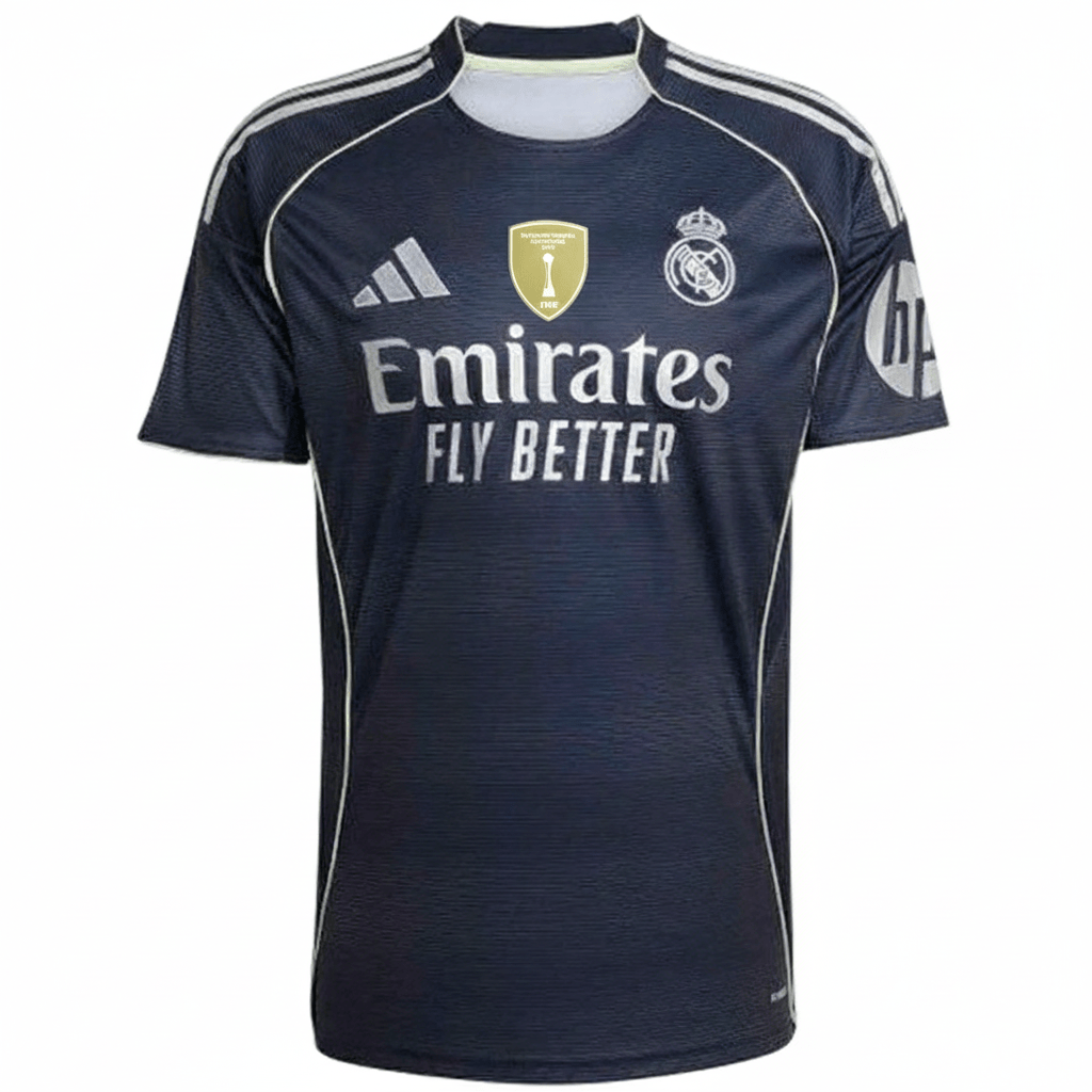 Real Madrid Away 25/26 Patch FIFA Intercontinental Champions - Cinza Escuro