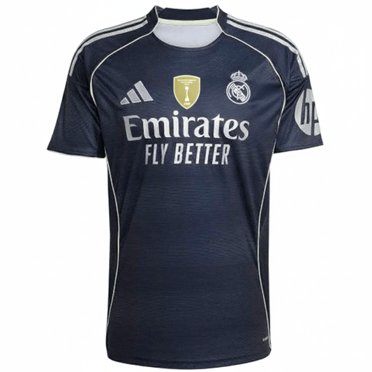 Real Madrid Away 25/26 Patch FIFA Intercontinental Champions - Cinza Escuro