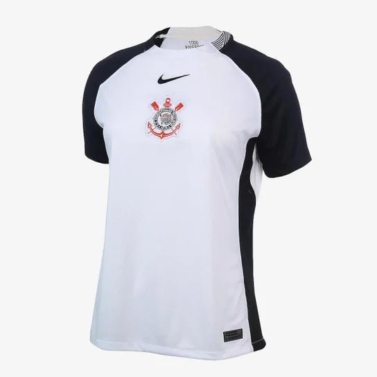Corinthians Home 25/26 Torcedor Nike Feminina - Branca e Preta