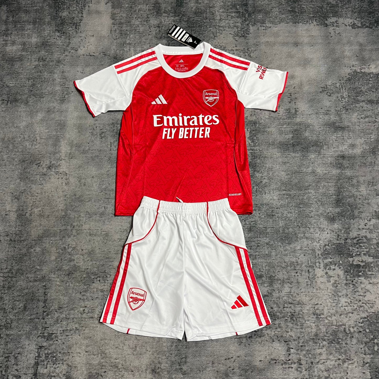 Kit Infantil Arsenal Home 26/27 - Vermelho e Branco