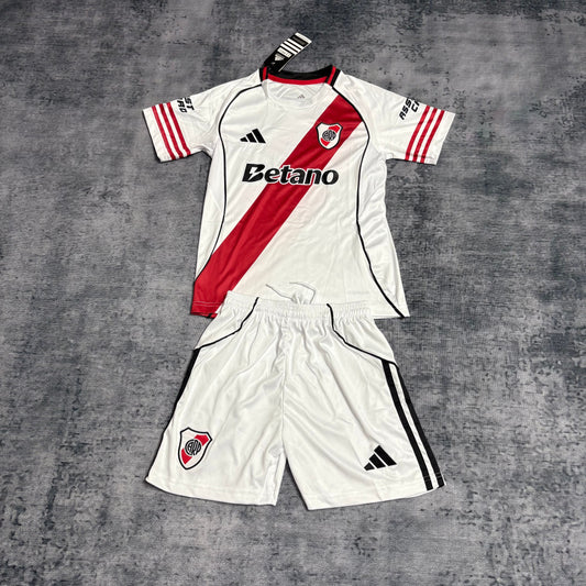 Kit Infantil River Plate Home 25/26  - Branco e Vermelho