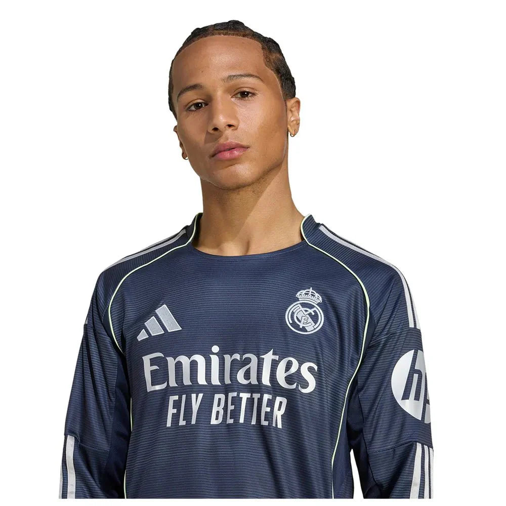 Real Madrid Away 25/26 Manga Longa Torcedor Adidas - Cinza Escuro