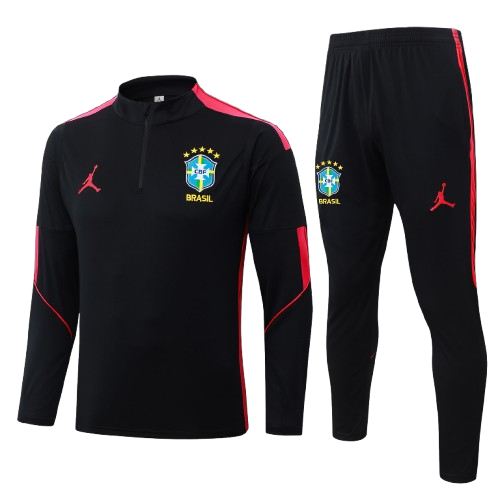 Kit Treino Agasalho + Calça Brasil - Preto