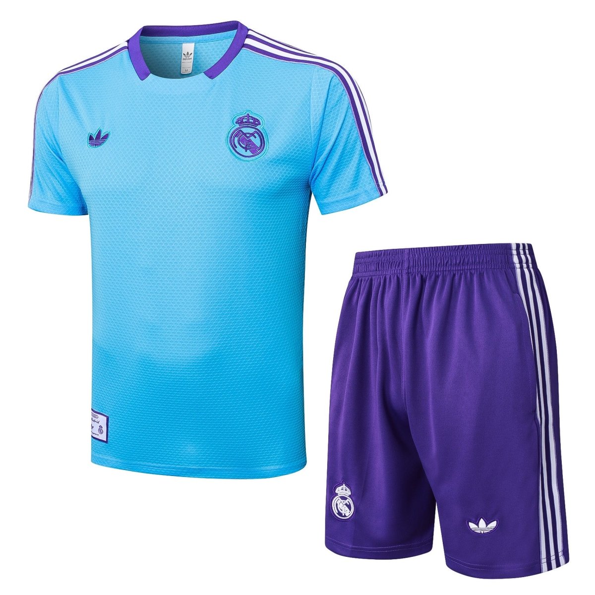 Kit de Treino Adulto Real Madrid 2025/26 Short e Camisa - Azul