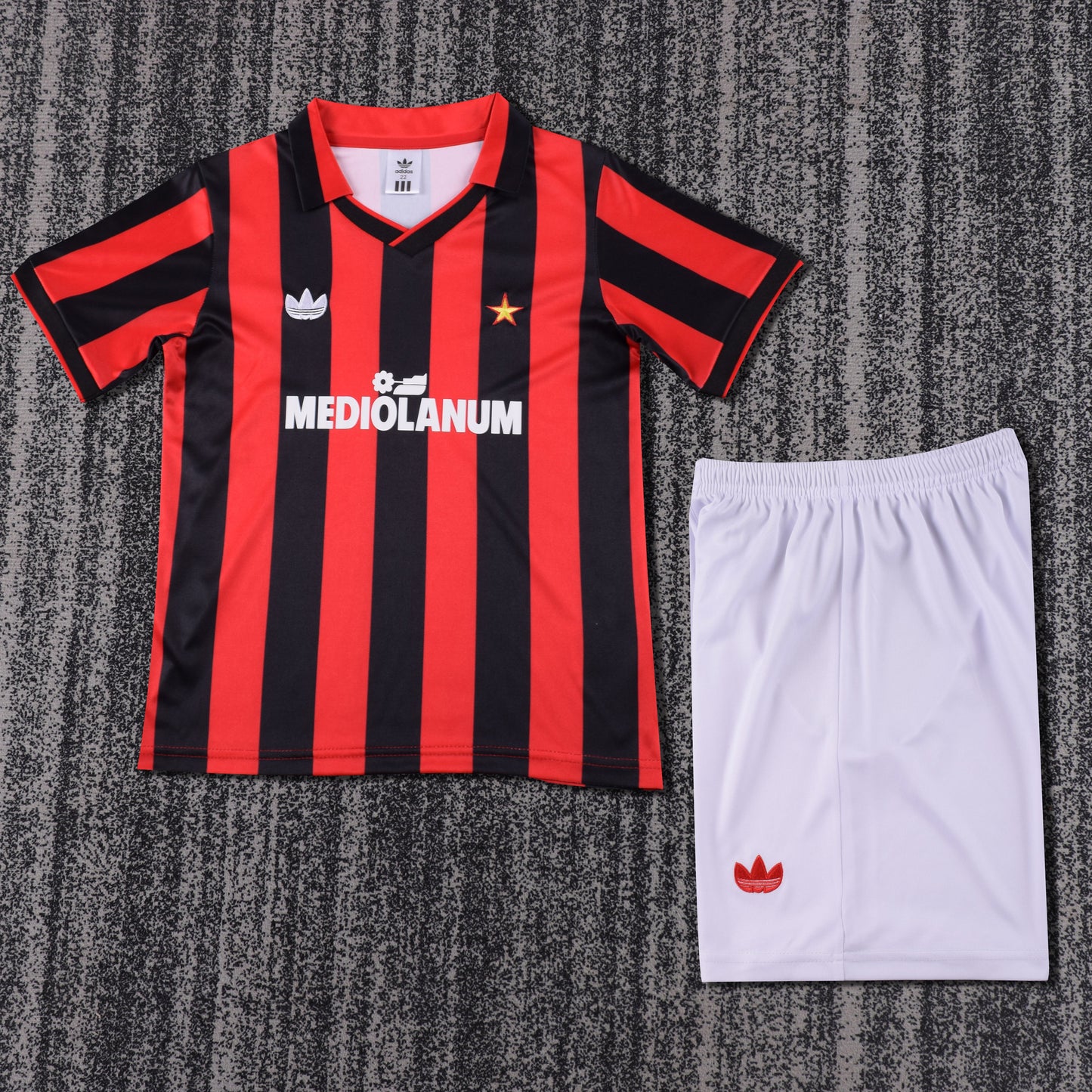 Kit Infantil Milan Home Retrô 90/91 - Vermelho e Preto