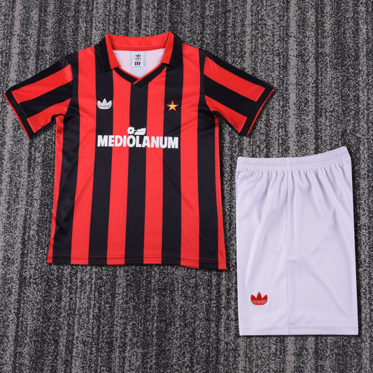 Kit Infantil Milan Home Retrô 90/91 - Vermelho e Preto