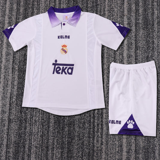 Kit Infantil Real Madrid Home Retrô 97/98 Kelme - Branco