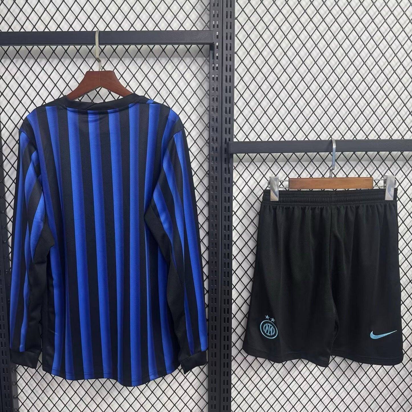 Kit Infantil Inter de Milão Home Manga Longa 25/26  - Azul e Preto