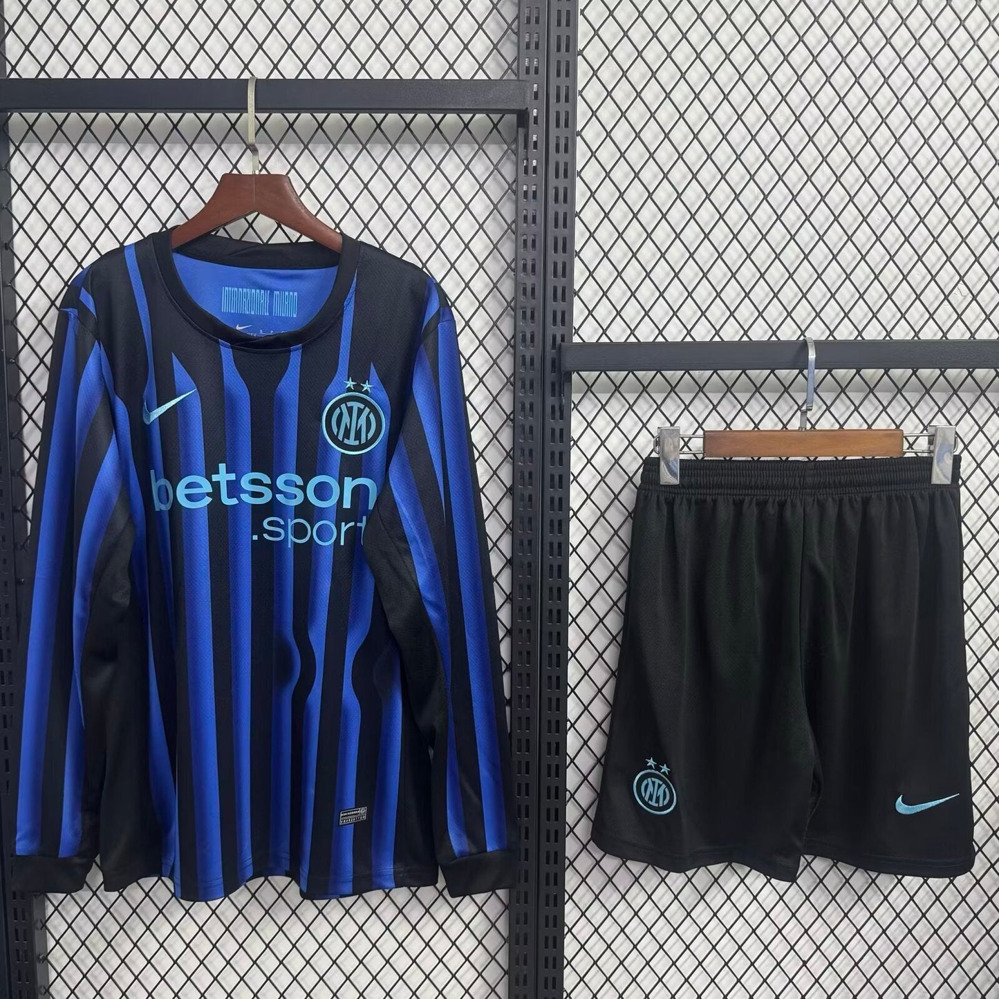 Kit Infantil Inter de Milão Home Manga Longa 25/26  - Azul e Preto