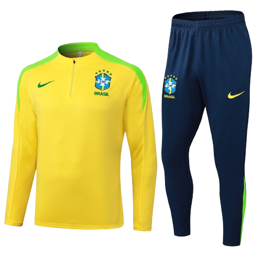Kit Treino Agasalho + Calça Brasil - Amarelo
