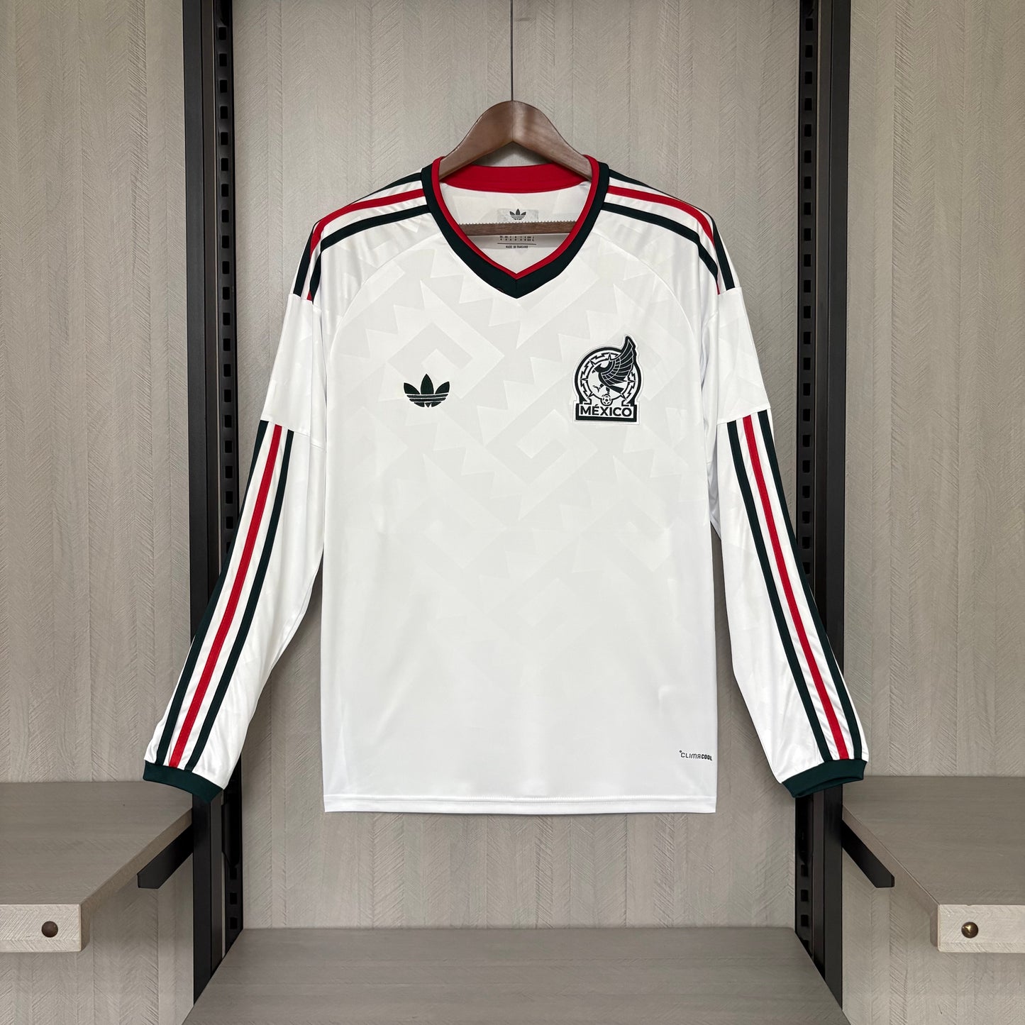 México Away Manga Longa 26/27 Masculino Torcedor Adidas  - Branca