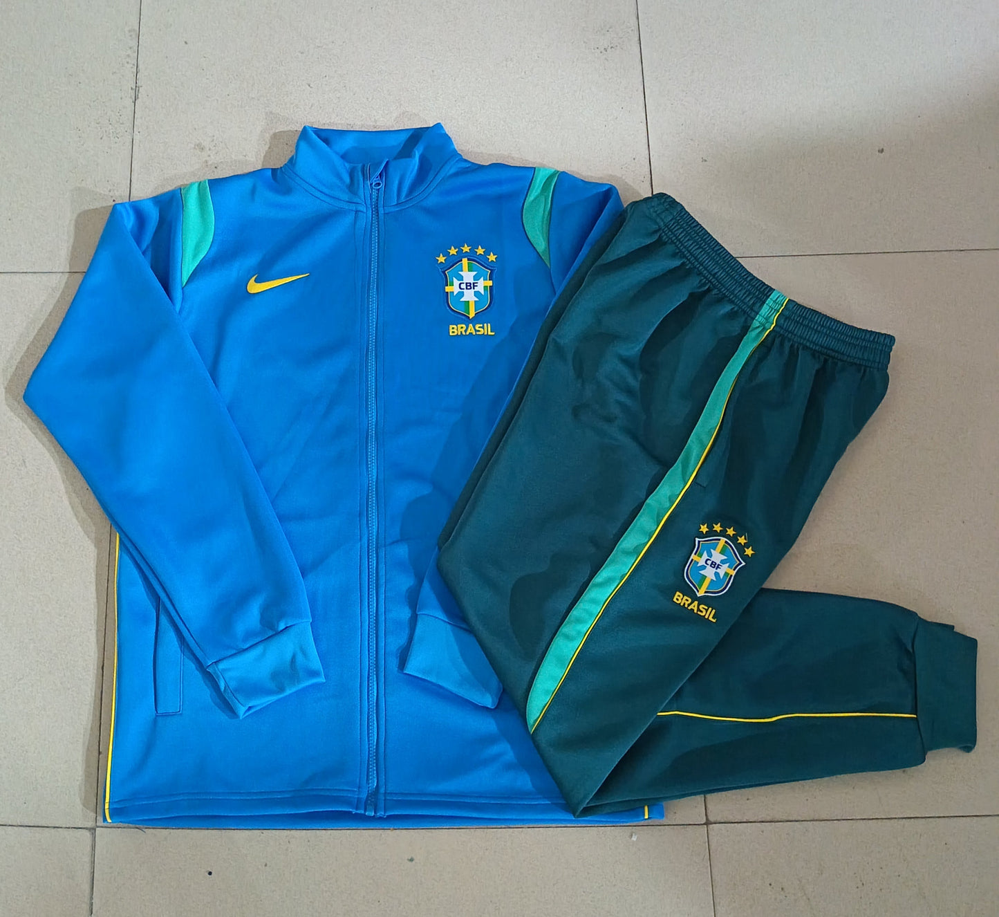 Kit Treino Agasalho + Calça Brasil - Azul