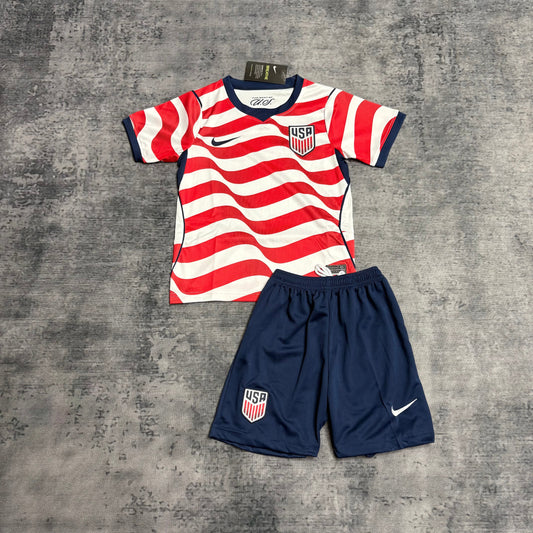 Kit Infantil EUA Home 26/27 - Branco e Vermelho