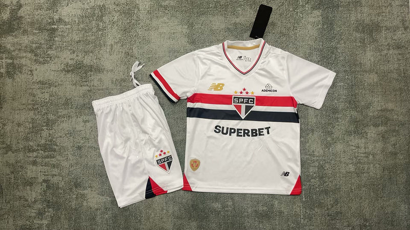 Kit Infantil São Paulo Home 25/26 - Branco