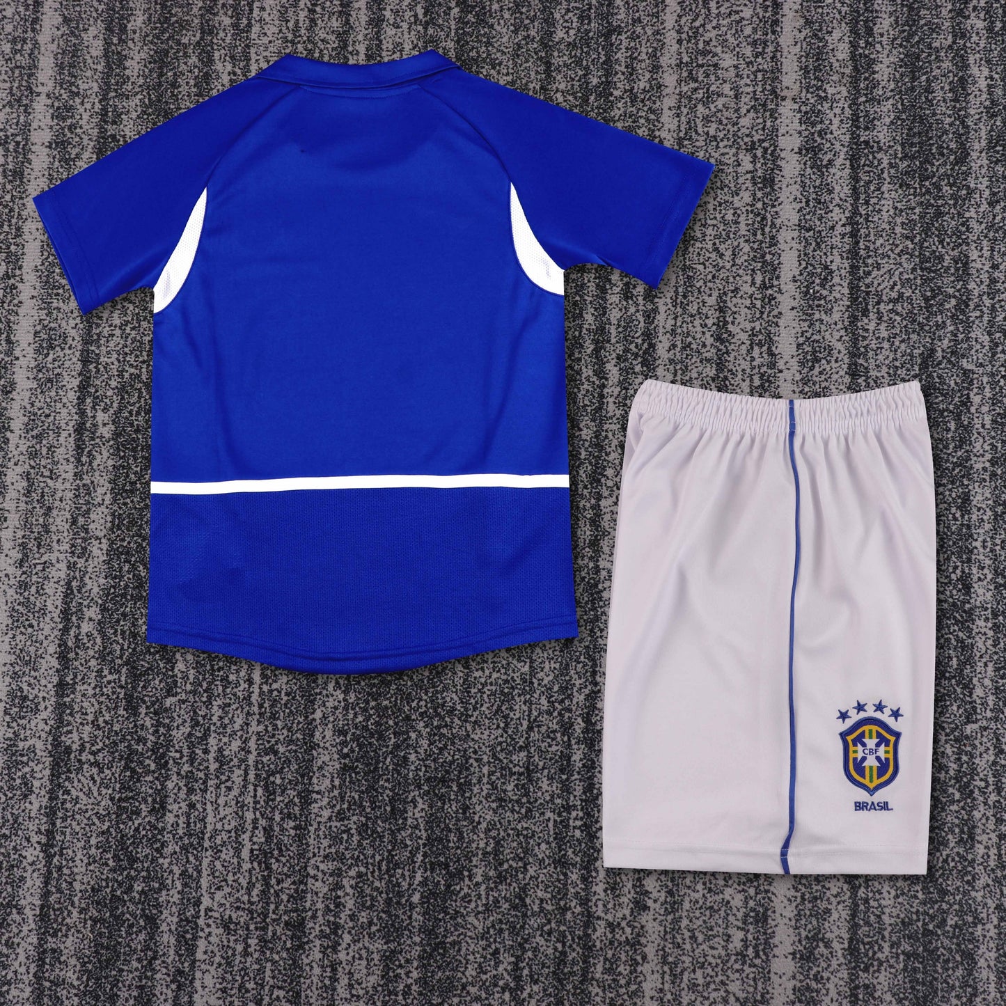 Kit Infantil Brasil Retro Away 2002 - Azul