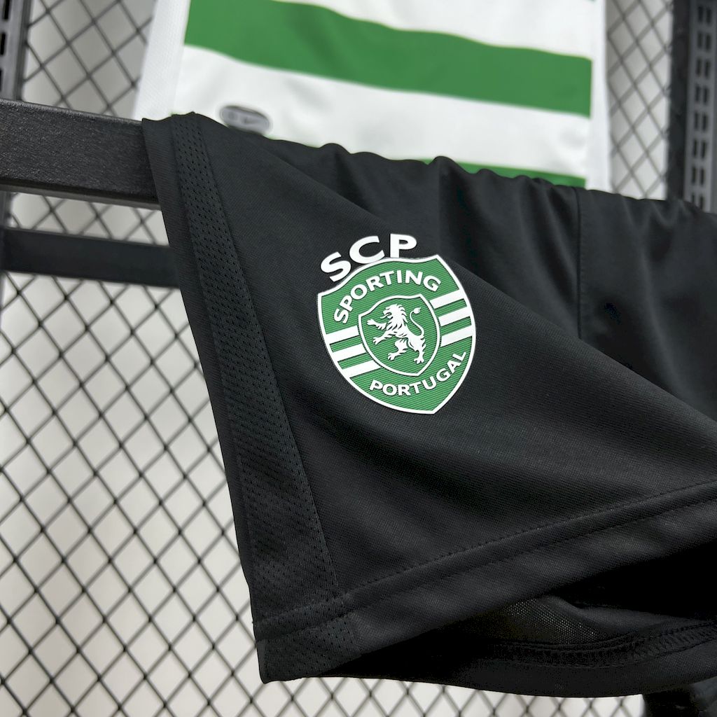 Kit Infantil Sporting Home 25/26 - Verde e Branco