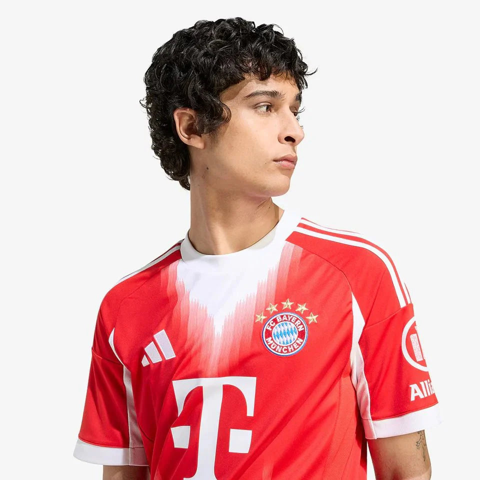 Bayern De Munique Home 25/26 Torcedor Adidas - Vermelho e Branco