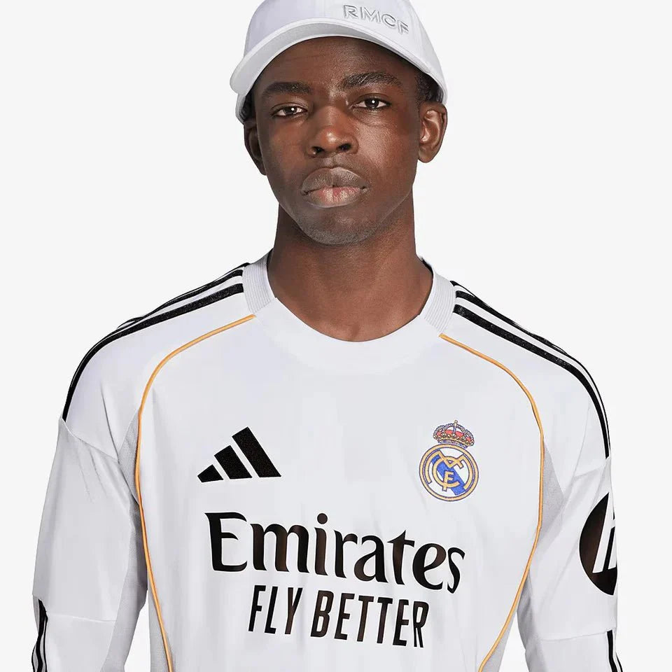 Real Madrid Home 25/26 Manga Longa Adidas - Branca