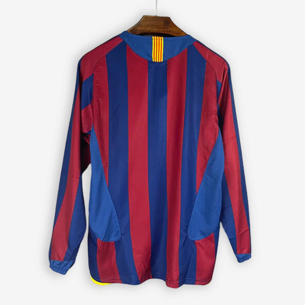 Barcelona Home Retrô 2006 Manga Longa Nike - Grená